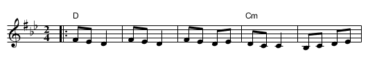 Leybedik (Russian bulgar) - staff notation
