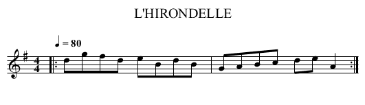 L'HIRONDELLE - staff notation