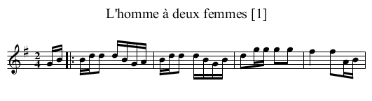 L'homme à deux femmes [1] - staff notation