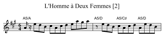 L'Homme à Deux Femmes [2] - staff notation