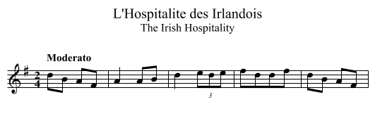 L'Hospitalite des Irlandois - staff notation