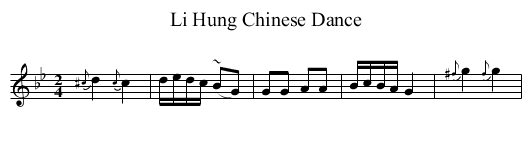 Li Hung Chinese Dance - staff notation