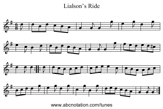 Lialson’s Ride - staff notation