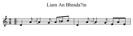 Liam An Bhrada?in - staff notation