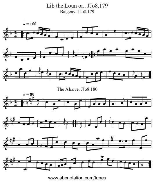 Lib the Loun or.. JJo8.179 - staff notation