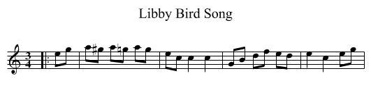 Libby Bird Song - staff notation