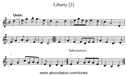 Liberty [3] - staff notation