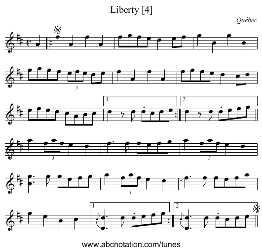 Liberty [4] - staff notation