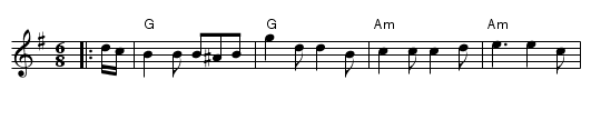 Liberty Bell - staff notation