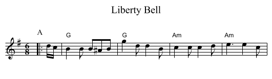 Liberty Bell - staff notation