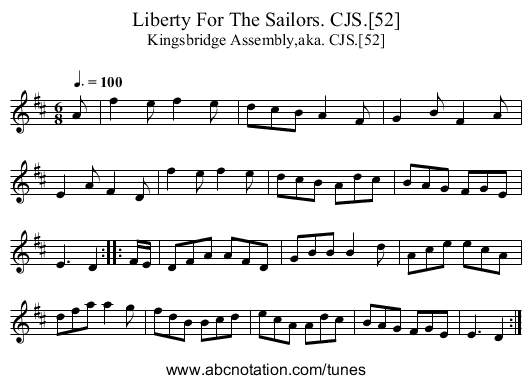 Liberty For The Sailors. CJS.[52] - staff notation