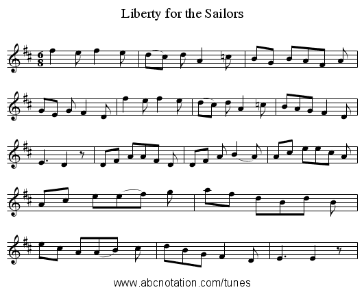 Liberty for the Sailors - staff notation
