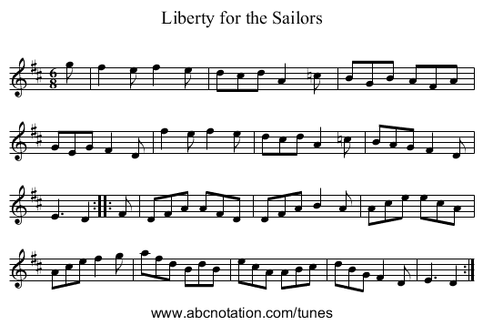 Liberty for the Sailors - staff notation