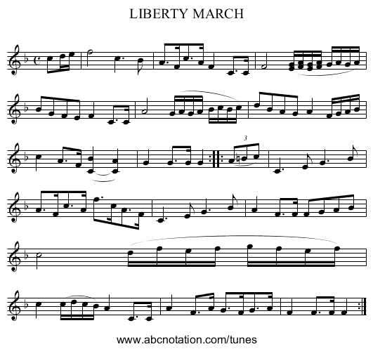 LIBERTY MARCH - staff notation