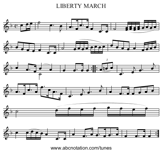LIBERTY MARCH - staff notation