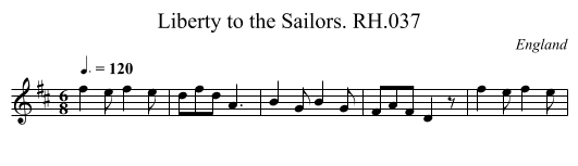 Liberty to the Sailors. RH.037 - staff notation