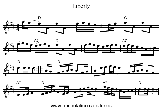 Liberty - staff notation