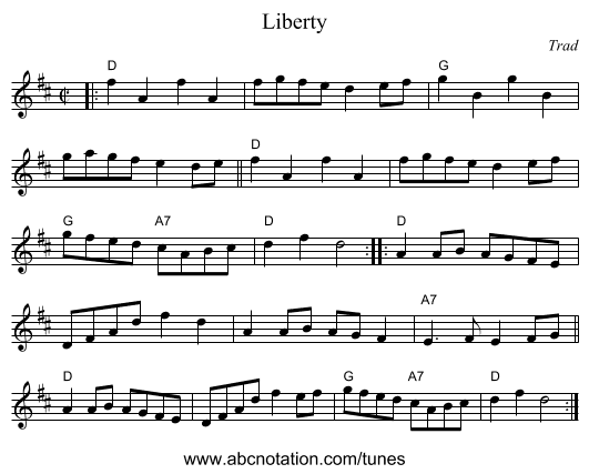 Liberty - staff notation