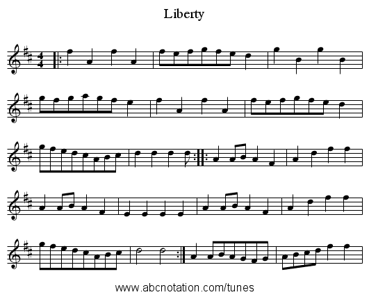 Liberty - staff notation