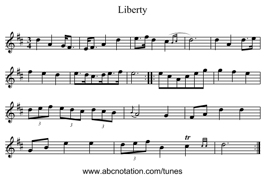Liberty - staff notation