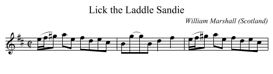 Lick the Laddle Sandie - staff notation