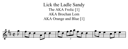 Lick the Ladle Sandy - staff notation
