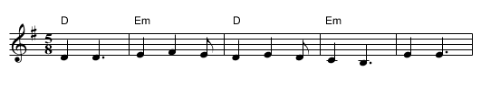 Licno Stojne - staff notation
