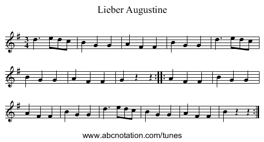 Lieber Augustine - staff notation