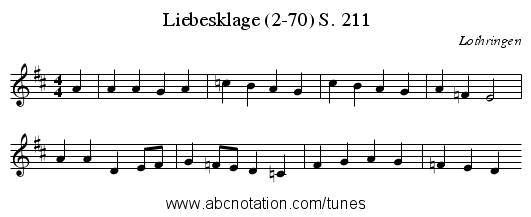 Liebesklage (2-70) S. 211 - staff notation