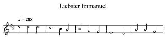 Liebster Immanuel - staff notation