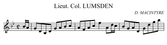 Lieut. Col. LUMSDEN - staff notation