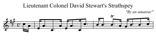 Lieutenant Colonel David Stewart's Strathspey - staff notation