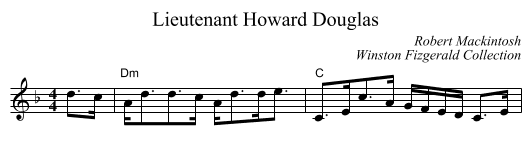 Lieutenant Howard Douglas - staff notation