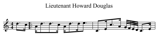 Lieutenant Howard Douglas - staff notation