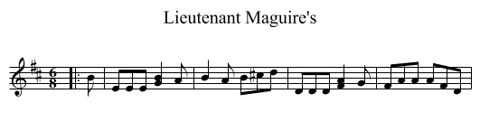 Lieutenant Maguire's - staff notation