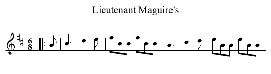 Lieutenant Maguire's - staff notation