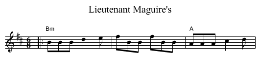 Lieutenant Maguire's - staff notation