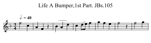 Life A Bumper,1st Part. JBs.105 - staff notation