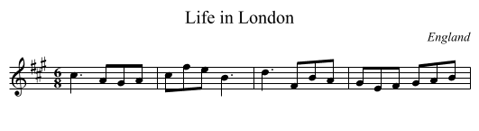 Life in London - staff notation