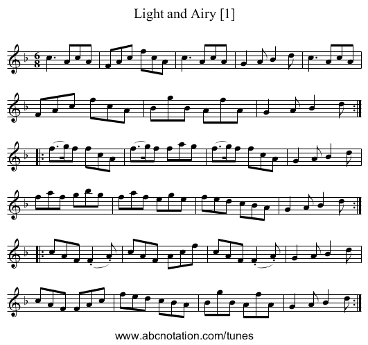 Light and Airy [1] - staff notation