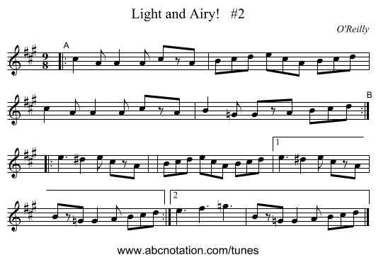 Light and Airy! #2 - staff notation