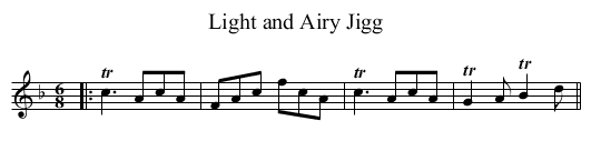 Light and Airy Jigg - staff notation