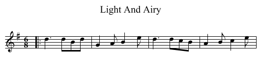 Light And Airy - staff notation