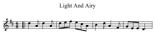 Light And Airy - staff notation
