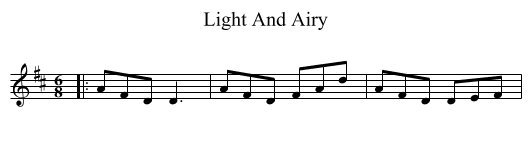 Light And Airy - staff notation