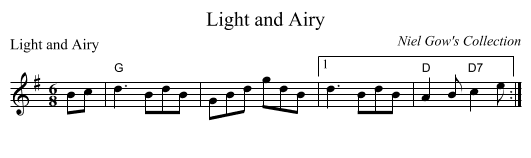 Light and Airy - staff notation