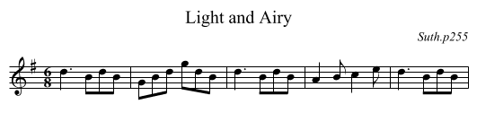 Light and Airy - staff notation