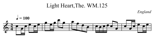 Light Heart,The. WM.125 - staff notation