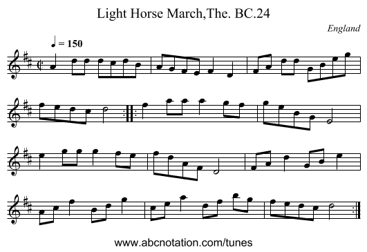 Light Horse March,The. BC.24 - staff notation