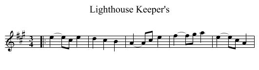 Lighthouse Keeper's - staff notation